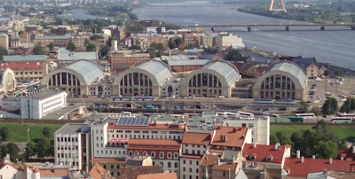 Riga Central Market From Sky